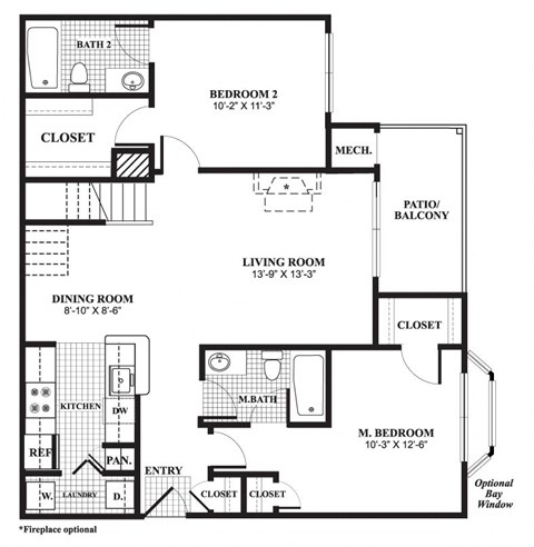 Davenport- Floor Plan at Ardenwood Apartments, Connecticut, 06473
